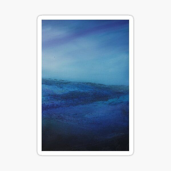 Blue Landscape Painting Sticker