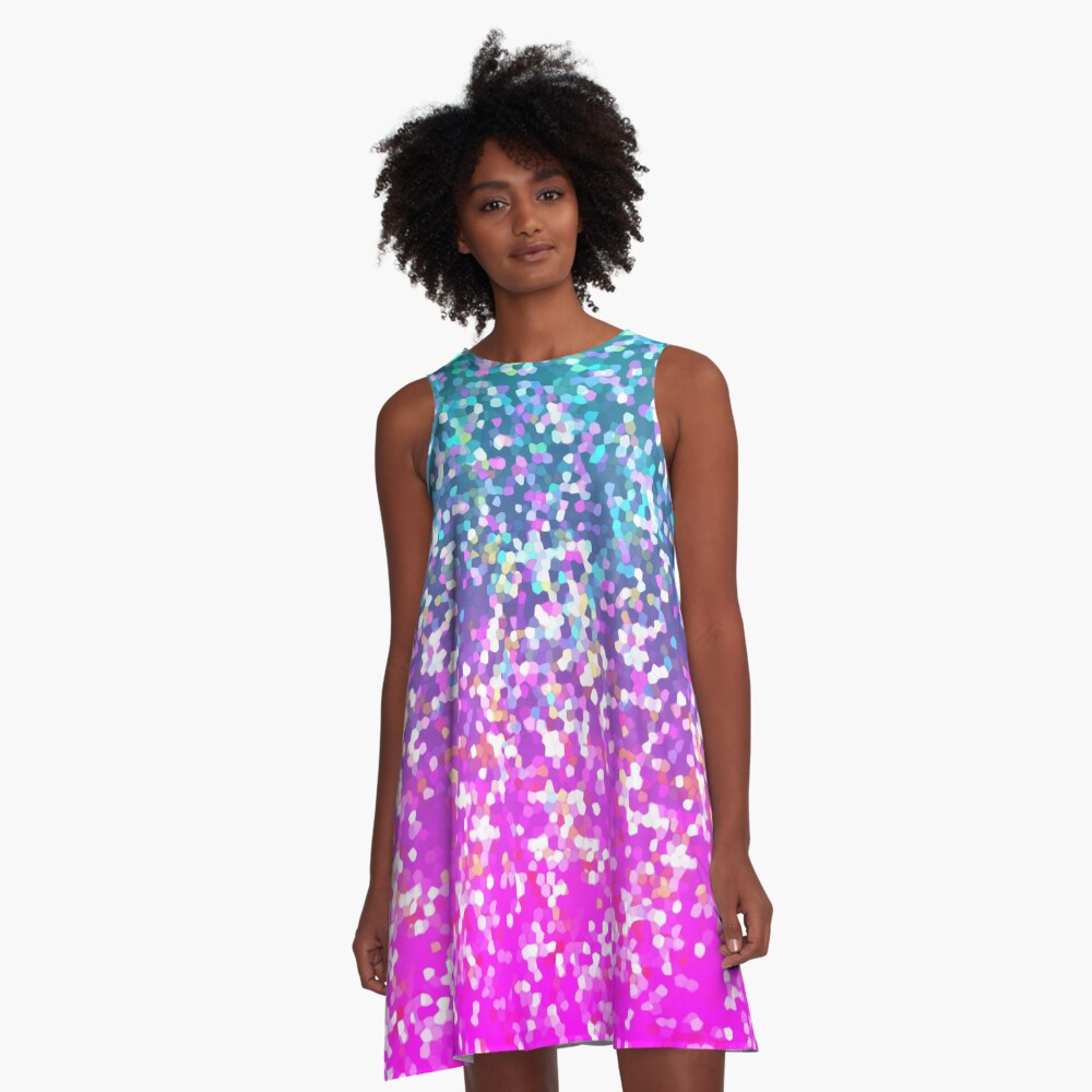 Glitter Graphic A-Line Dress