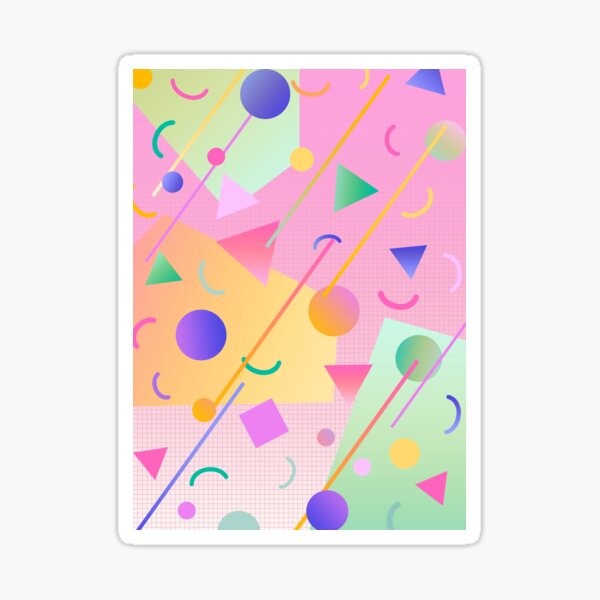 80s pop retro memphis PINK Sticker