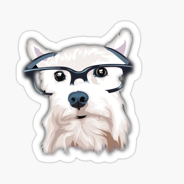 Hipster Dog Sticker