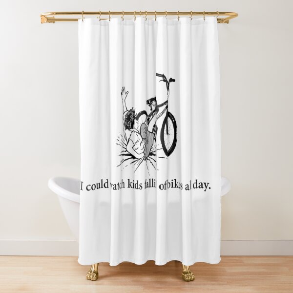 Kids Fallin' Off Bikes Shower Curtain