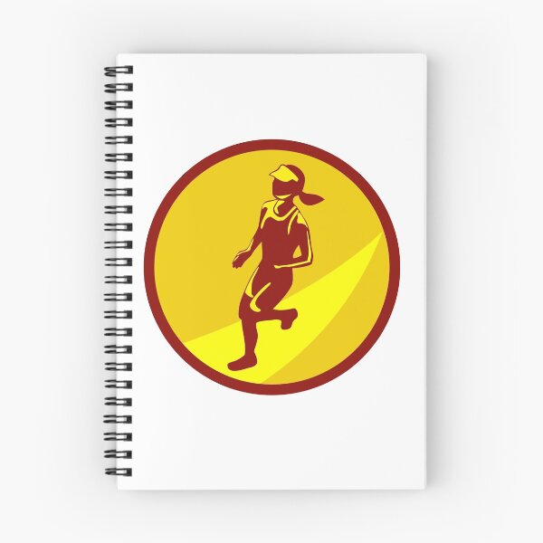 Item preview, Female Marathon Runner Circle Retro designed and sold by patrimonio.