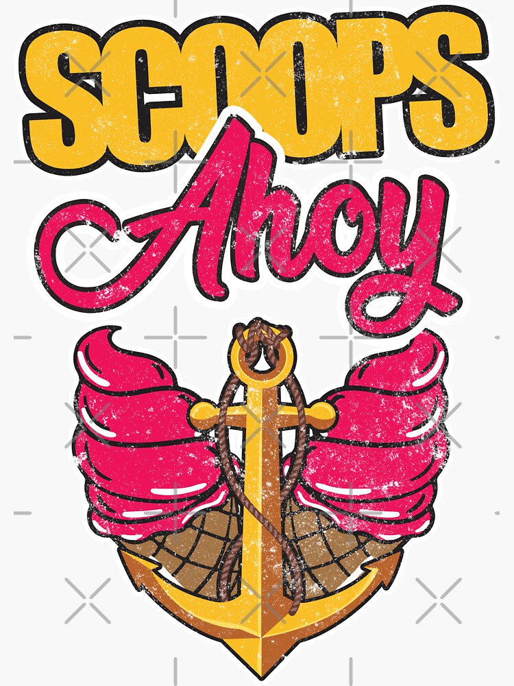 "80's ScoopsAhoy Ice Cream Parlor Retro Vintage" Sticker for Sale by