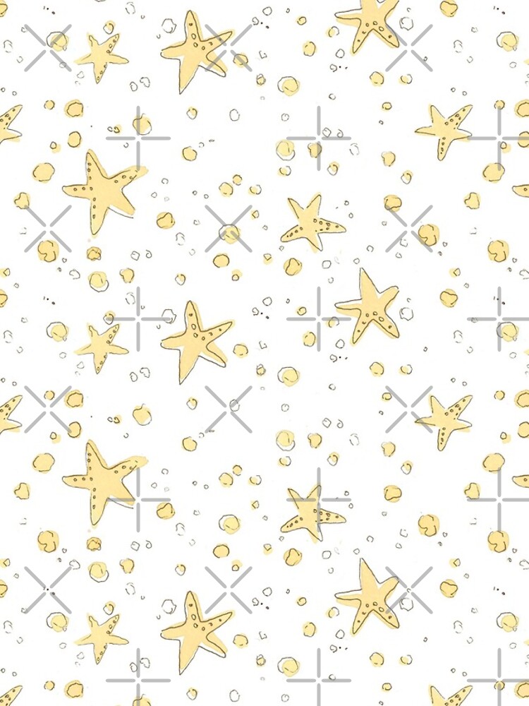 Sand and Starfish Repeating Watercolor Pattern by annieparsons