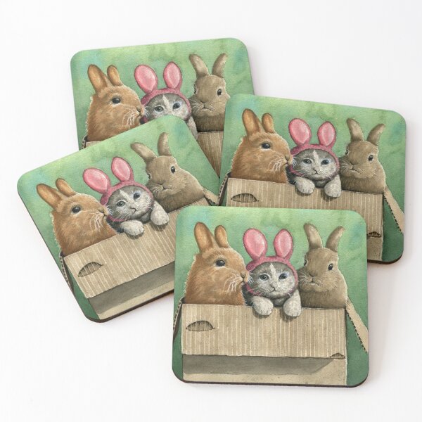 Item preview, Cute Bunnies Original Watercolor designed and sold by LindaAppleArt.