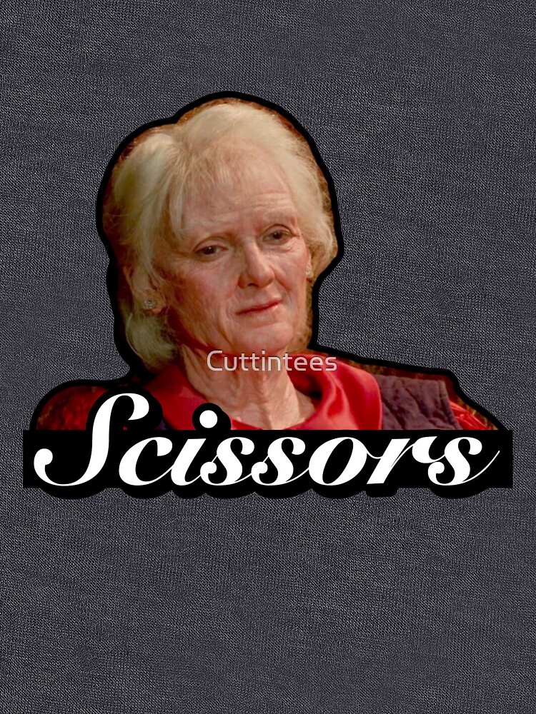 Winona as an old lady saying “Scissors” by Cuttintees