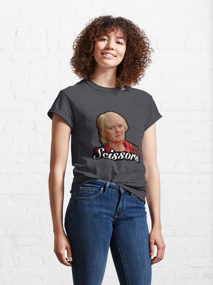 Alternate view of Winona as an old lady saying “Scissors” Classic T-Shirt
