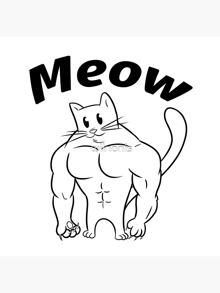 Carte De Vœux Chat Muscle Chamois Par Wilnonis Redbubble