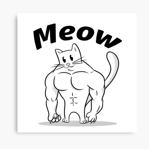 Art Mural Sur Le Theme Meme Chat Muscl C3 Redbubble