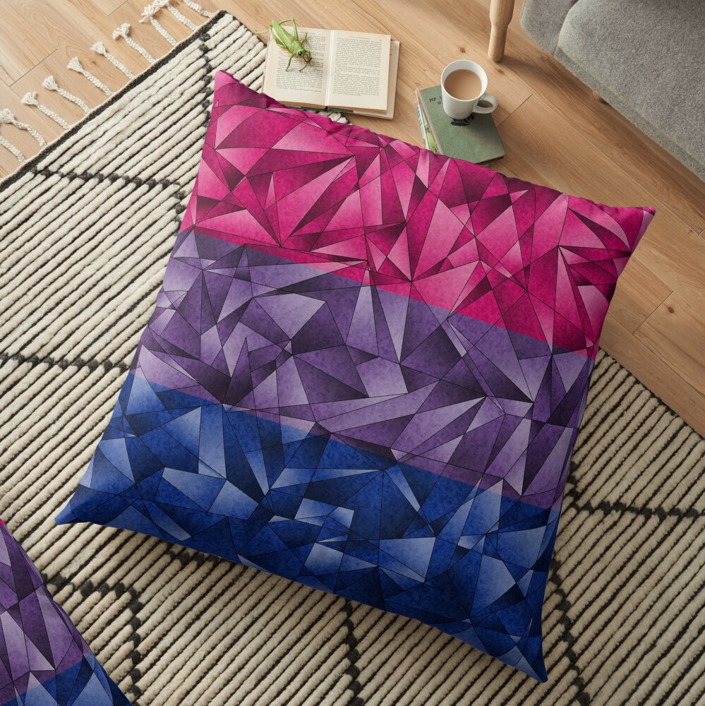 Abstract Bisexual Flag Floor Pillow