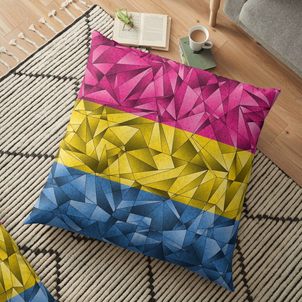 Abstract Pansexual Flag Floor Pillow