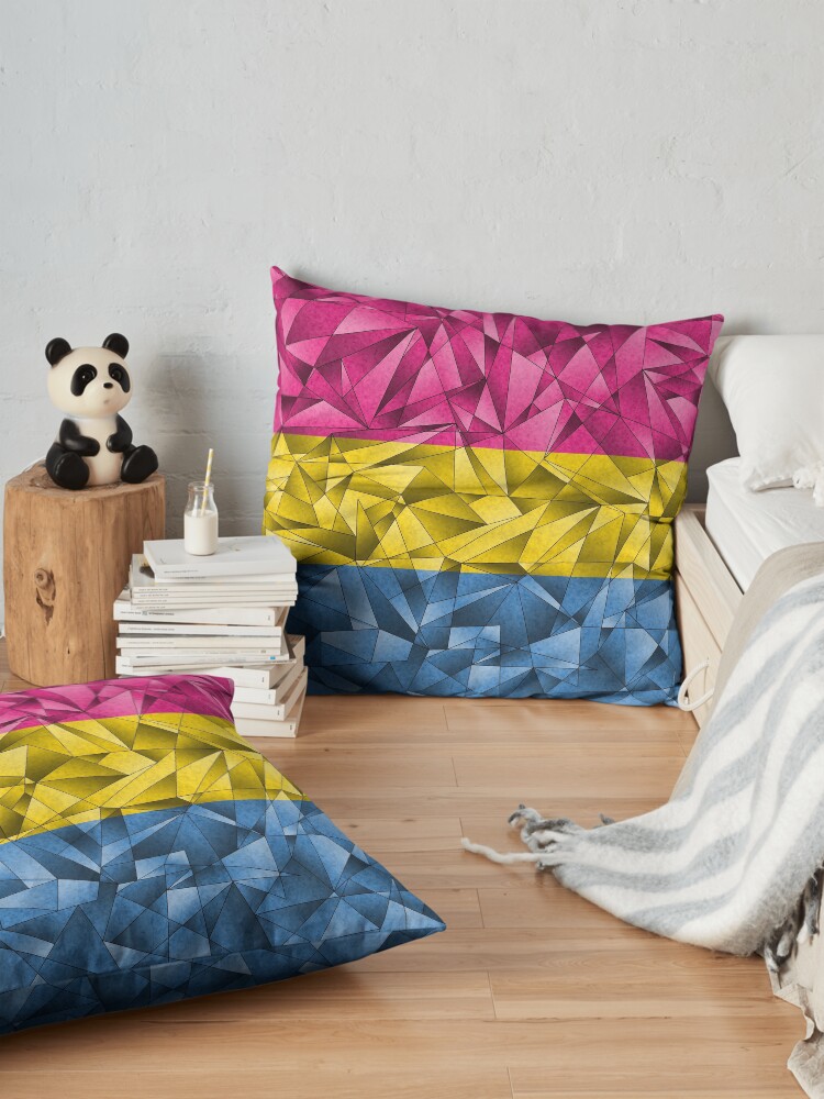 Alternate view of Abstract Pansexual Flag Floor Pillow