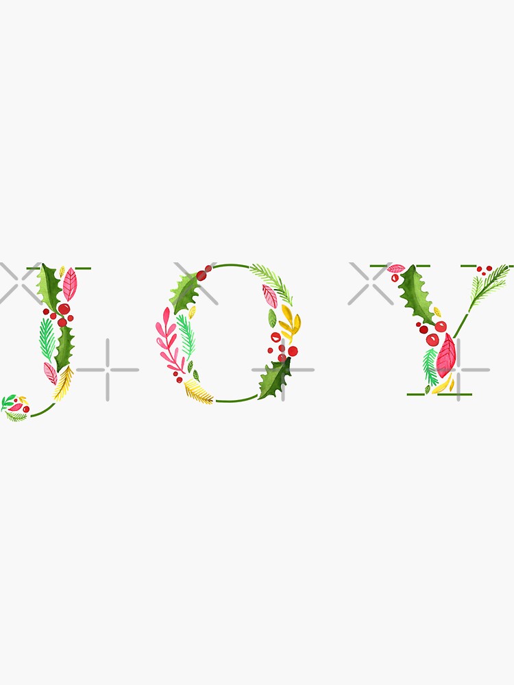 Joy - Watercolor Botanical Block Print by annieparsons