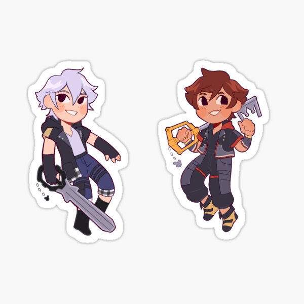 Vista previa del artículo con la obra «Kingdom Hearts - Juego de pegatinas Sora y Riku», diseñado y vendido por tylerjaay.