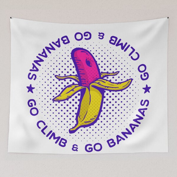 Item preview, Go Climb & Go Bananas! | Rock Climbing (Badge) designed and sold by Designwith8.