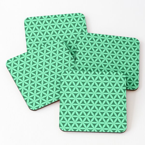 Item preview, Sacred Geometry Flower Lattice - Green Pattern designed and sold by kernowerno.