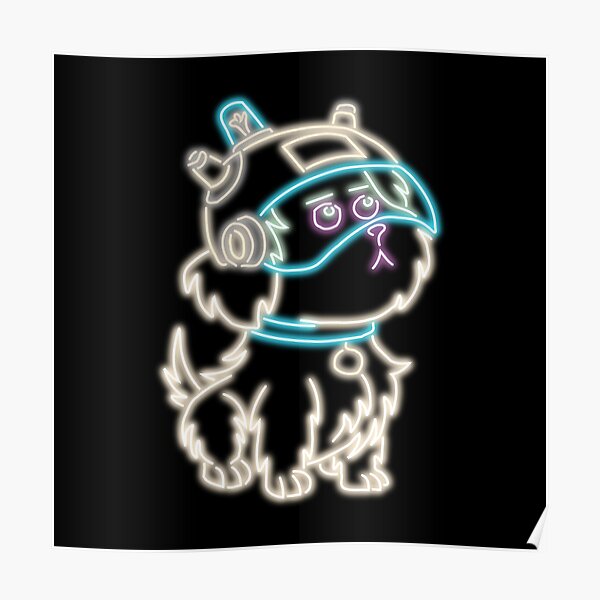 Neon Snuffles Wearing IQ Helmet Poster