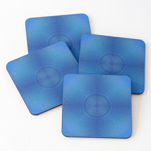 Optical Illusion Blue Face Mask, Shower Curtains, Shirts & More Coasters (Set of 4)
