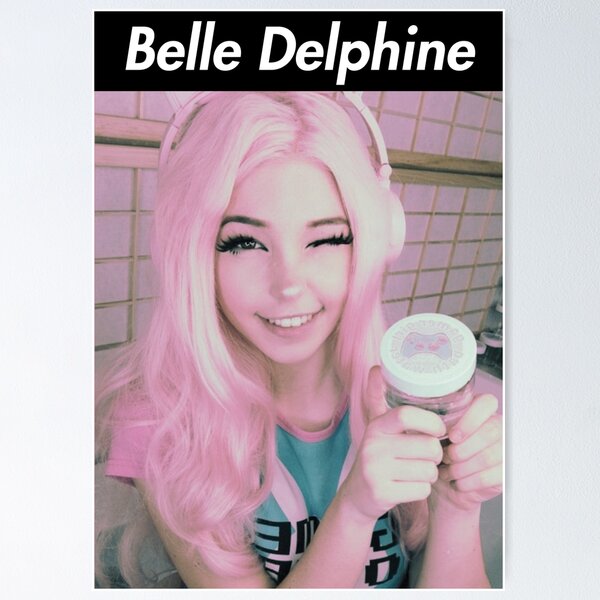 Belle Delphine Artwork with her tongue Poster