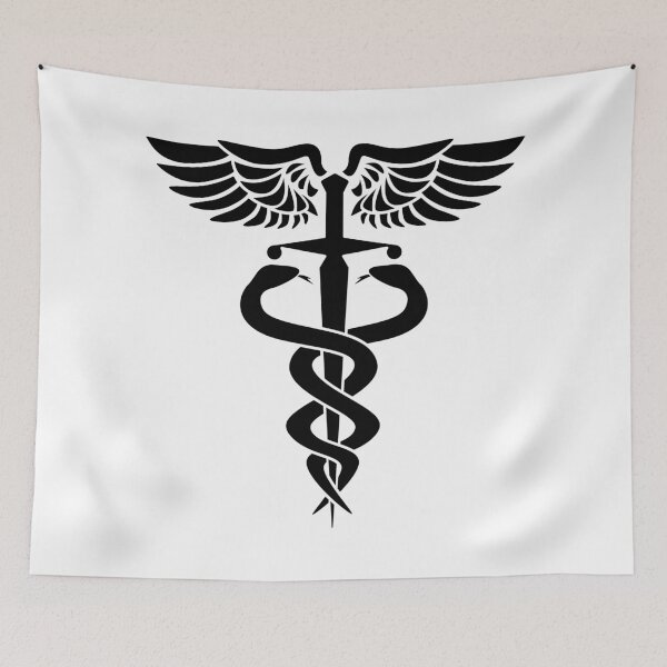 Item preview, Caduceus medical symbol with snakes sword and wings designed and sold by hobrath.