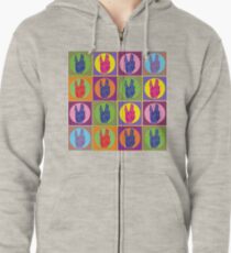 Star Trek Spock Hand Pop Art 1 Zipped Hoodie