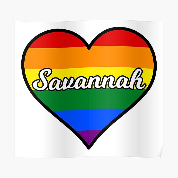 "Savannah Gay Pride Heart" Poster by fearcity Redbubble