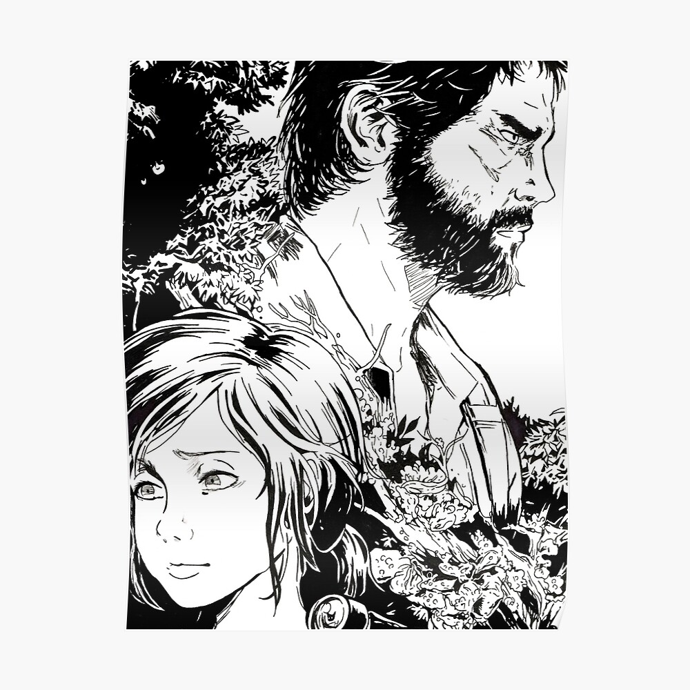 The Last of Us (PT. I) - Ellie and Joel cartoon/comic ver. (with TLOU  logo) Sticker for Sale by ShapedCube