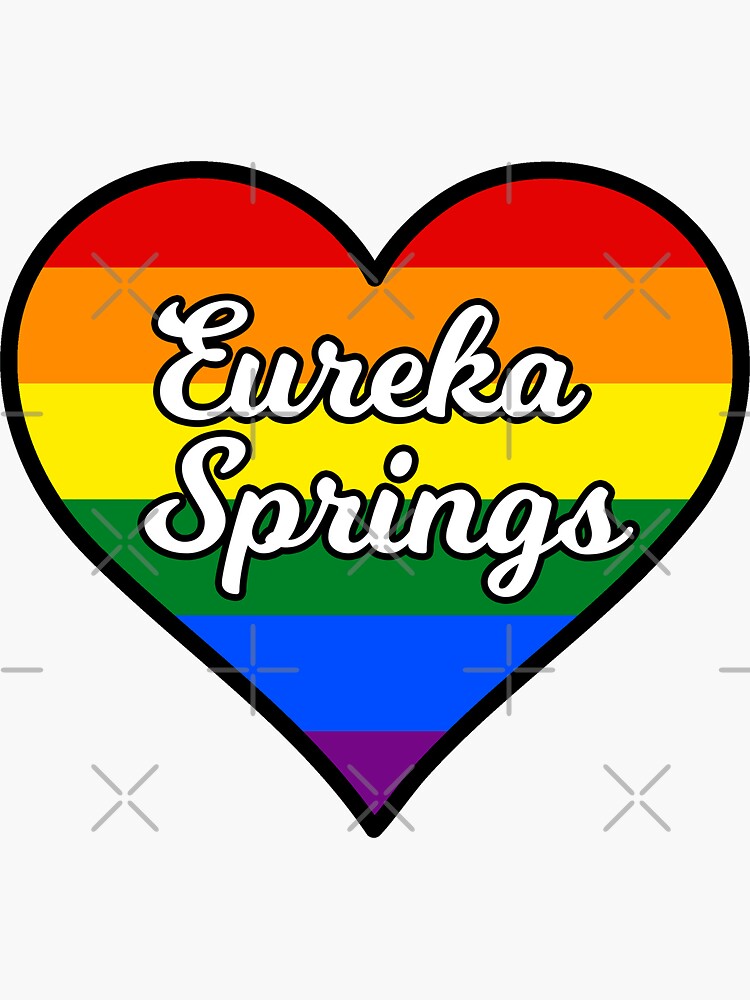 "Eureka Springs Arkansas Gay Pride Heart" Sticker for Sale by fearcity
