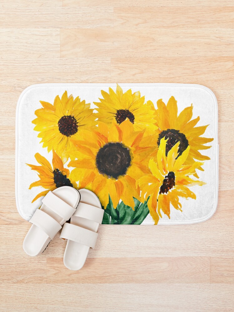 Alfombra de baño «Ramo de girasol pintado» de ilzesgimene | Redbubble