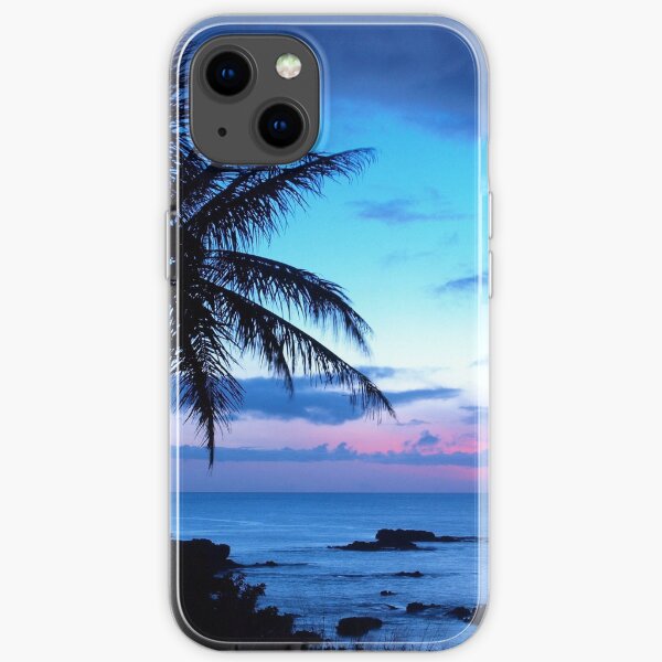 Paysage tropical de coucher de soleil de jolie île tropicale Coque souple iPhone