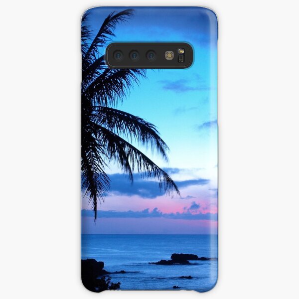 Tropical Island Pretty Pink Blue Sunset Landscape Samsung Galaxy Snap Case
