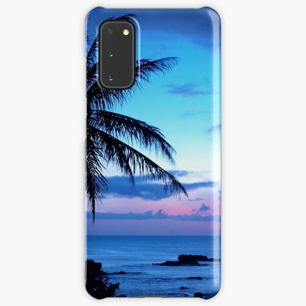 Tropical Island Pretty Pink Blue Sunset Landscape Samsung Galaxy Snap Case