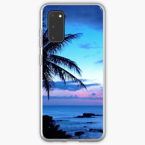 Tropical Island Pretty Pink Blue Sunset Landscape Samsung Galaxy Soft Case