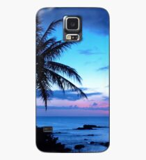 Funda/vinilo para Samsung Galaxy Tropical Island Pretty Pink Blue Sunset Paisaje