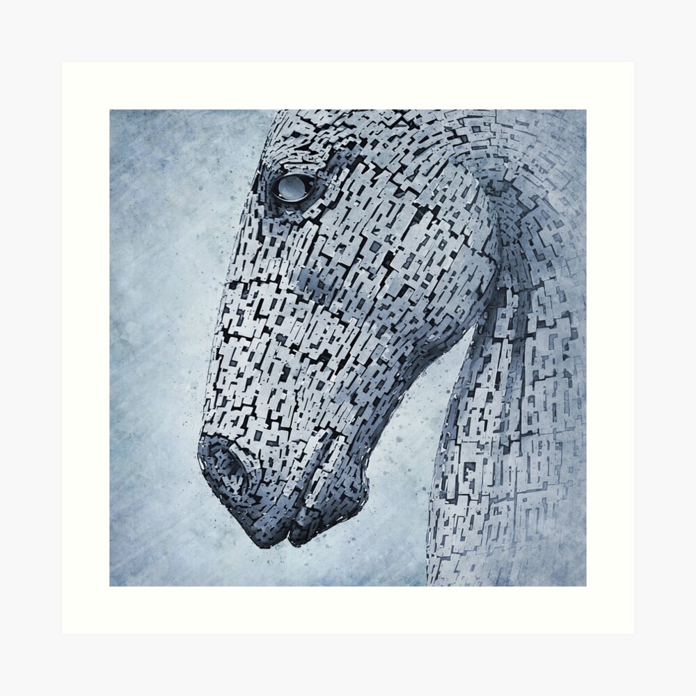Kelpies in the Rain - Original Artwork Art Print