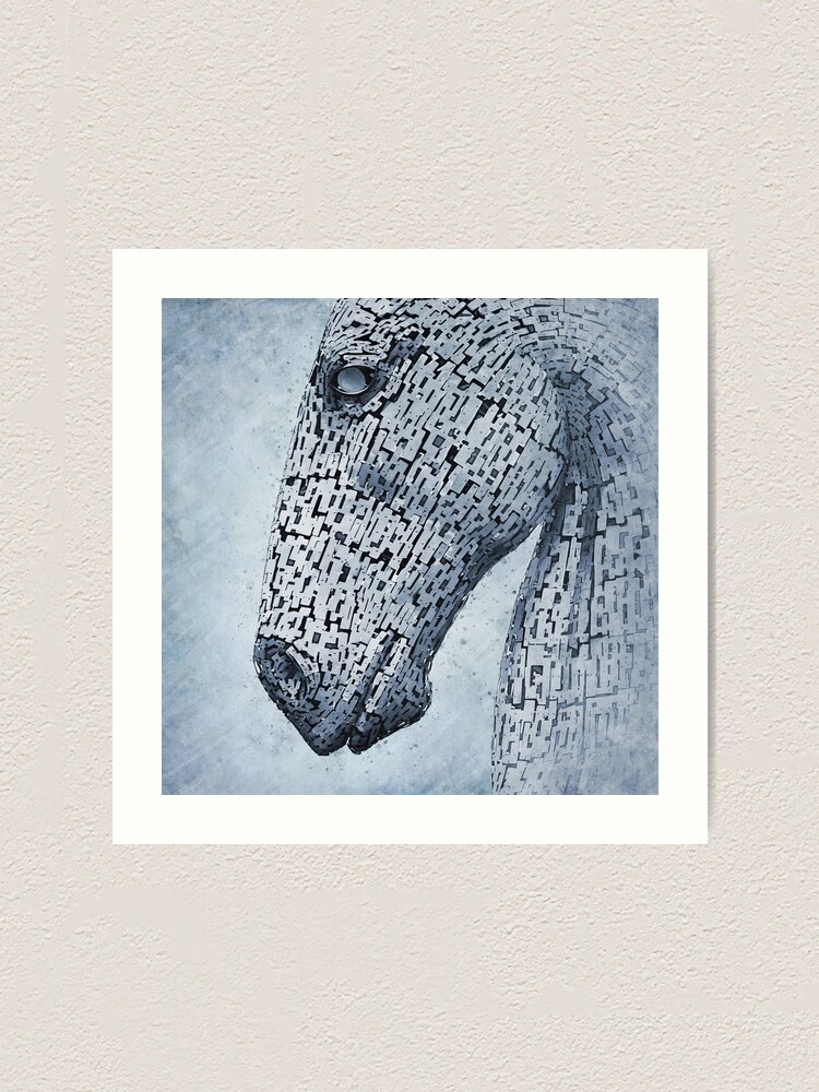 Alternate view of Kelpies in the Rain - Original Artwork Art Print