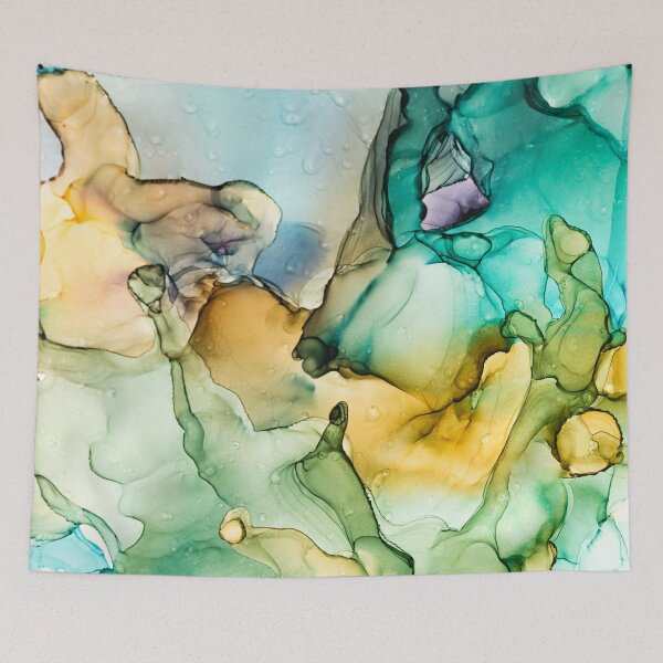 Item preview, Caribbean Breeze - Alchohol Ink Abstract Painting designed and sold by Ilze Lucero.