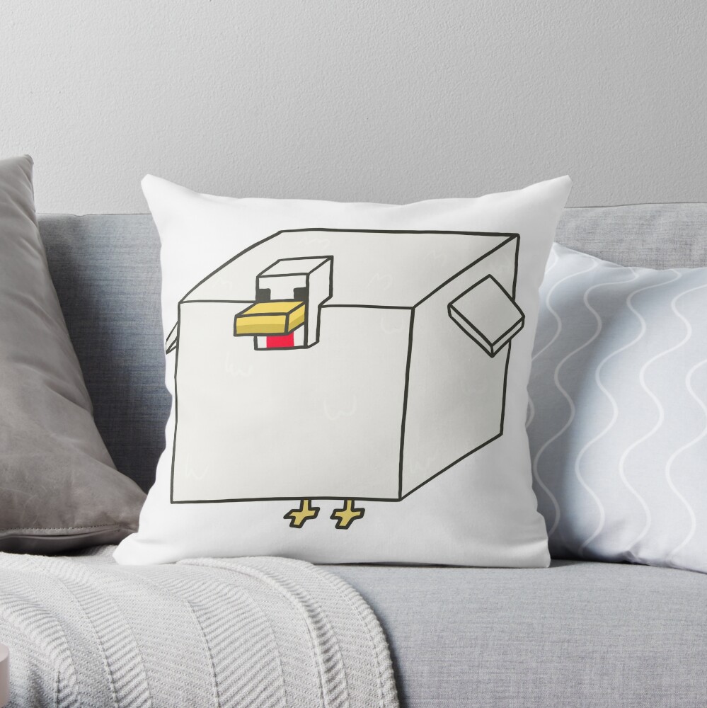 minecraft chicken pillow buddy white