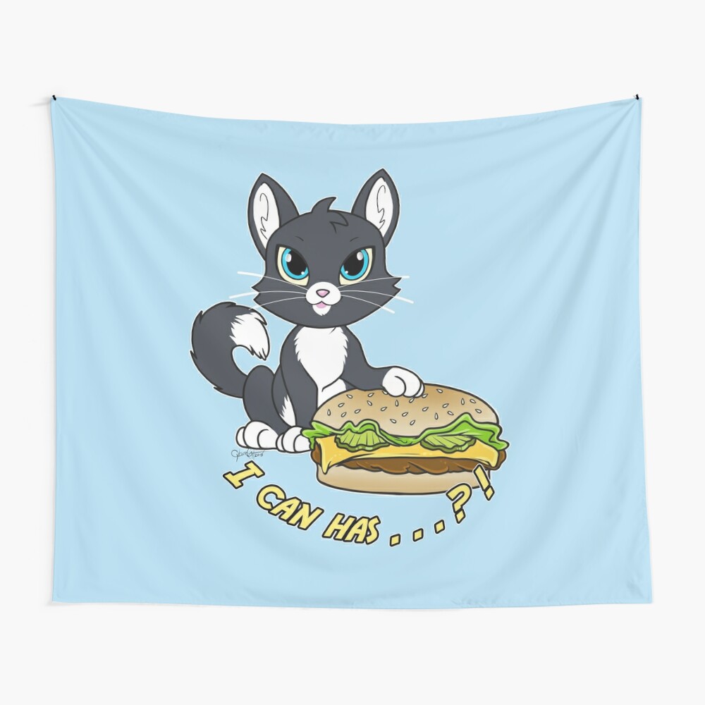 I Can Has Cute Tuxedo Kitty Mounted Print By Cybercat Redbubble - i can has cheezburger roblox