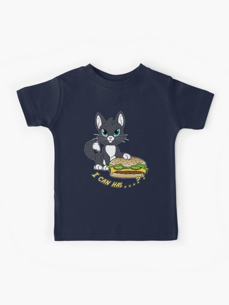 I Can Has Cute Tuxedo Kitty Kids T Shirt By Cybercat Redbubble - blue roblox tuxedo t shirt