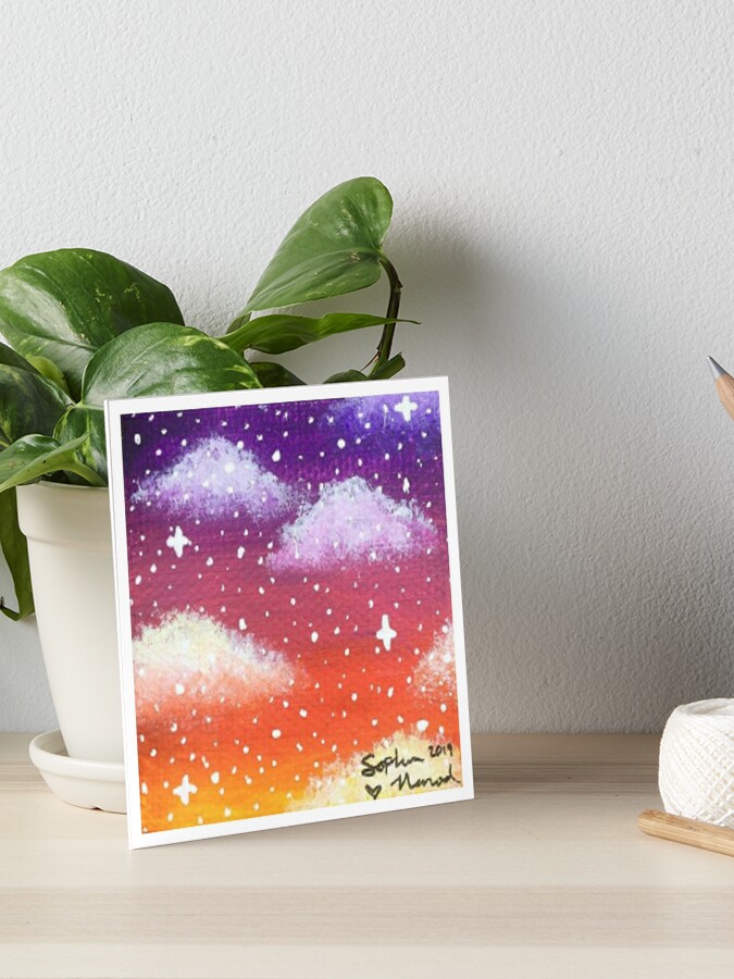 redbubble sunset painting art board