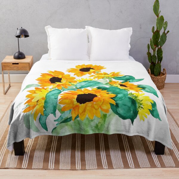 Item preview, hand painted sunflower in green vase watercolor designed and sold by SelenePaintings .