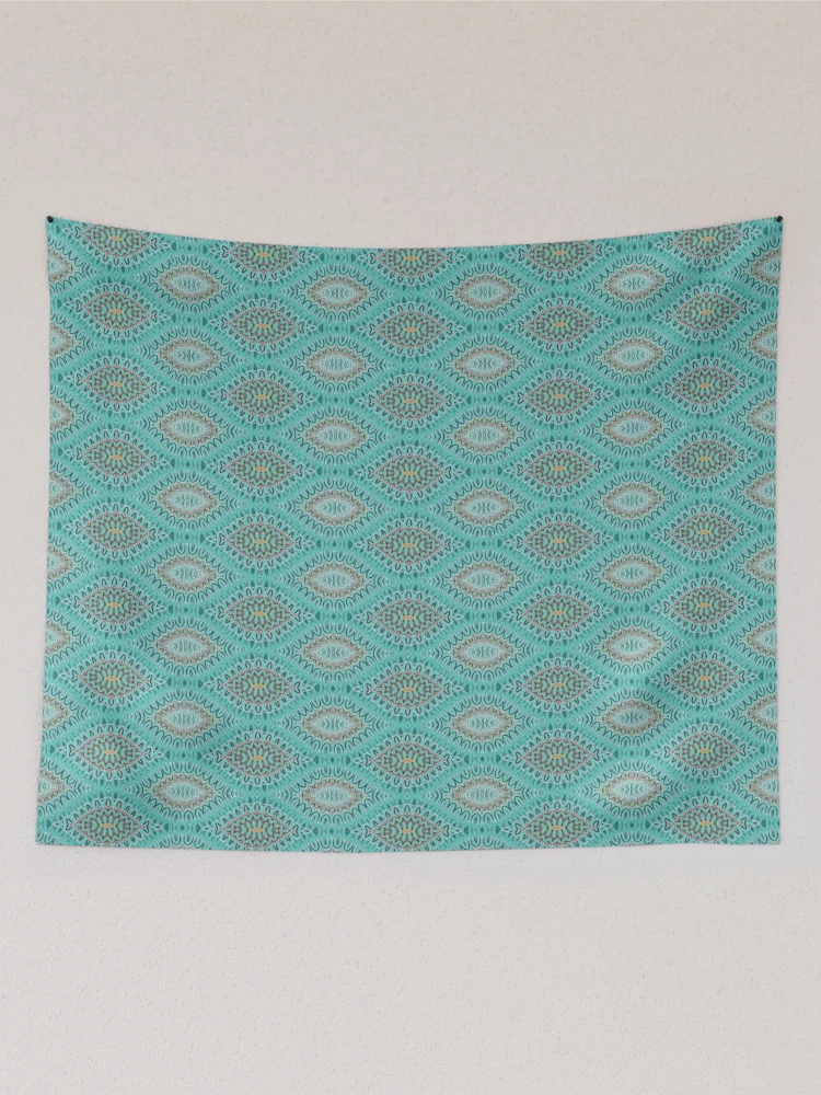 Thumbnail 2 of 3, Tapestry, Teal Abstract Shells Vector Pattern designed and sold by patternsoup.