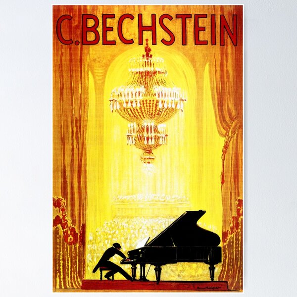 Item preview, PIANO Maker C BECHSTEIN Germany Concert Hall Advertisement Vintage designed and sold by retroposters.