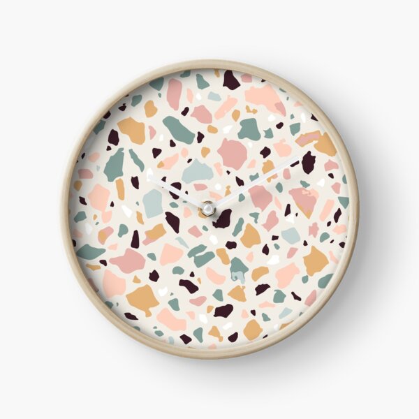 Pink Pastel Terrazzo Clock
