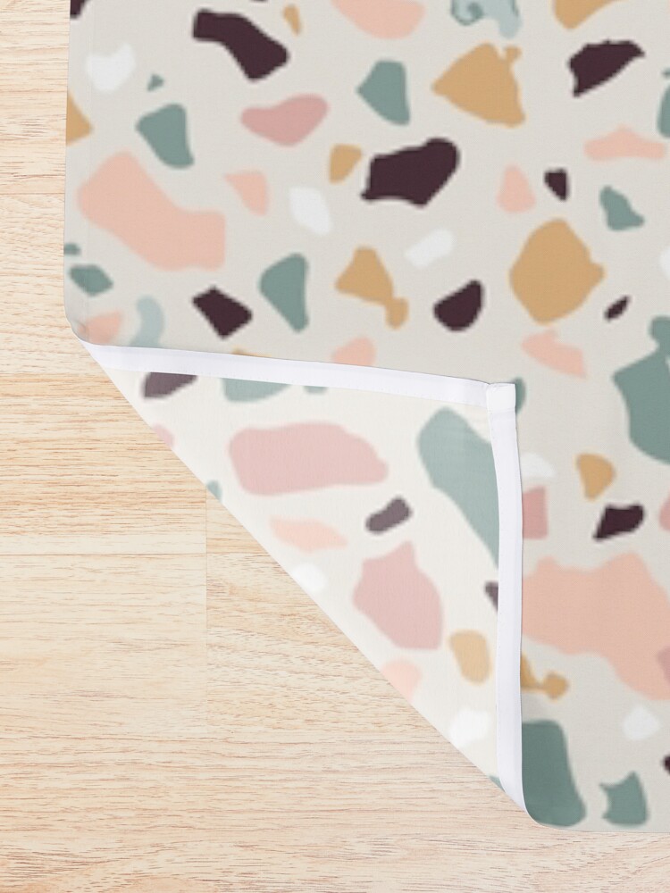 Alternate view of Pink Pastel Terrazzo Shower Curtain