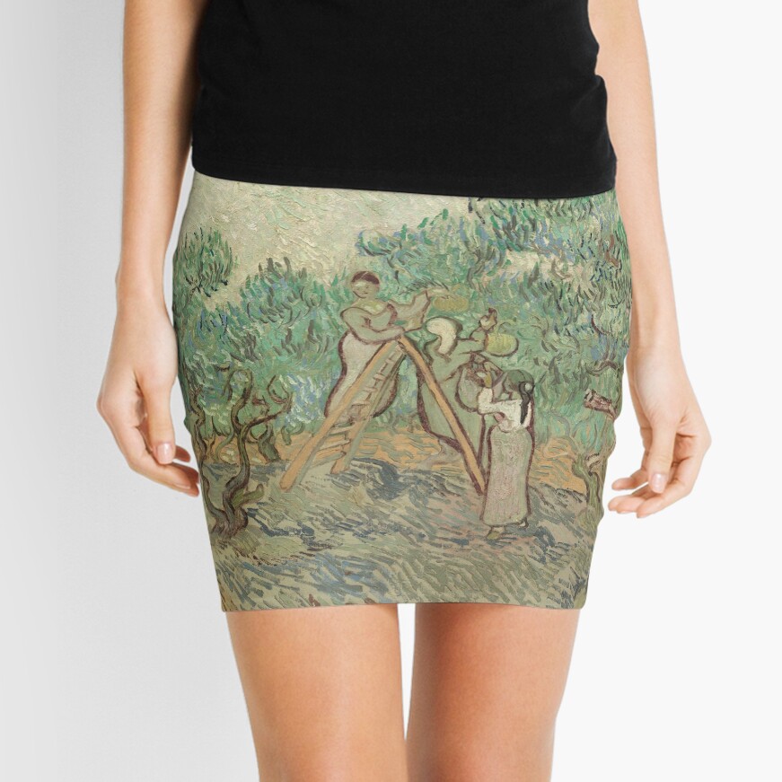 The Olive Orchard by Vincent van Gogh - Classic Art Mini Skirt