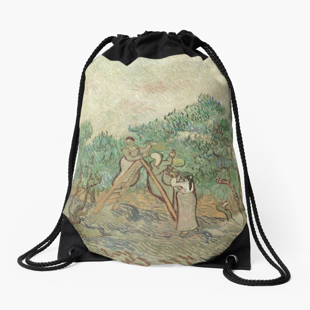 The Olive Orchard by Vincent van Gogh - Classic Art Drawstring Bag