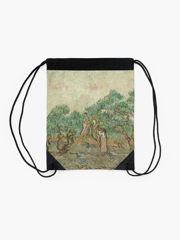 Alternate view of The Olive Orchard by Vincent van Gogh - Classic Art Drawstring Bag