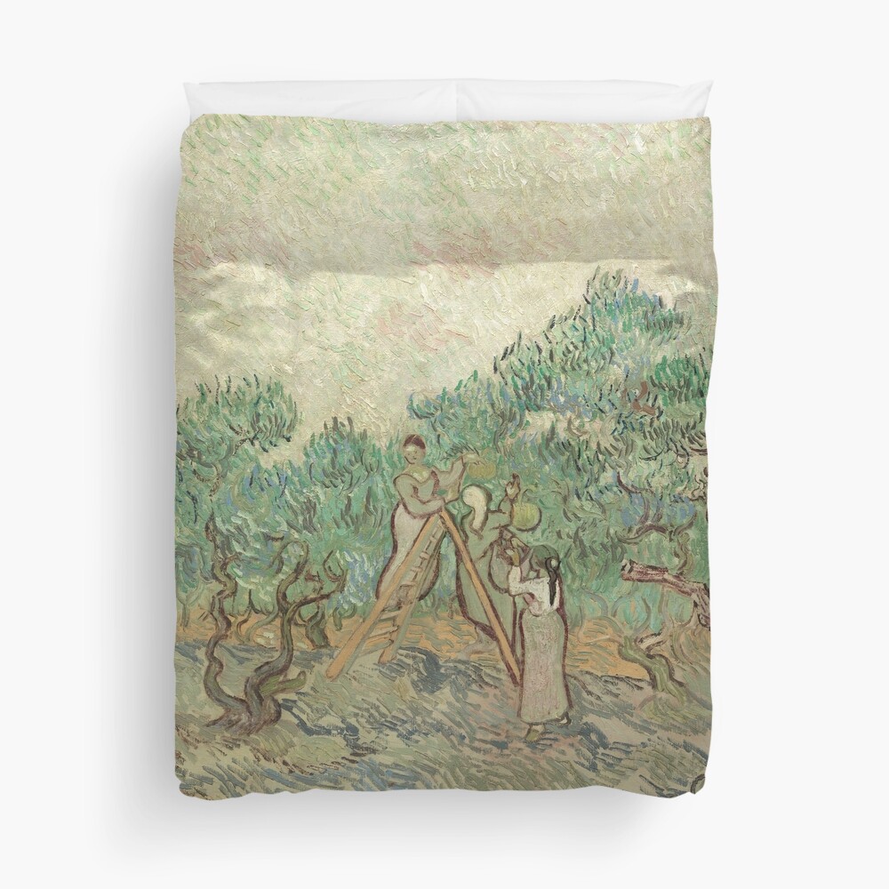 The Olive Orchard by Vincent van Gogh - Classic Art Duvet Cover